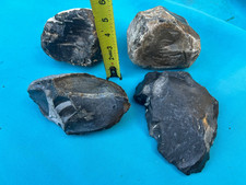 Texas Large 4 Cert Nodule Lot Deep Dark Black Glassy Material Washington County picture