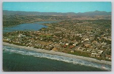 Vintage Carlsbad California Aerial View Postcard Beach Lagoon San Diego County picture