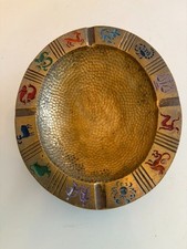 Vintage Israel Oppenheim 50s horoscope ash tray12 zodiac  signs Solid Brass picture
