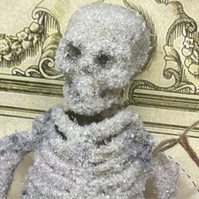 Wendy Addison Hanging Shadow Box With “Mr. Bones” Skeleton Halloween Decoration picture