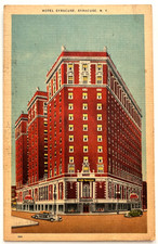 Vintage Hotel Syracuse NY Linen Postcard 1930s 1940s Unused Wm Jubb picture