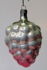 VTG pre WWII Glass Ombre CLUSTER GRAPE Embossed Drop Christmas Ornament Heidt picture