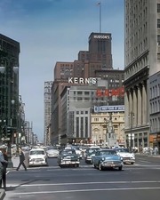 1950s Detroit Woodward Hudsons Crowleys Kerns 8x10 Photo picture