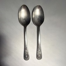 Lot of 2 Vintage Woolworth Department Store Diner Spoons Silverplate Flatware picture