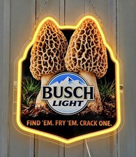 Busch Light Morel Mushroom Hunting LED Neon Sign Man Cave Bar Decor picture