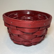 Longaberger 2012 Small Red Round Basket With Protector picture