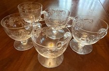 Vintage Fostoria MAYFLOWER - 22K Gold Encrusted Crystal Punch Cups - Set of 5 picture