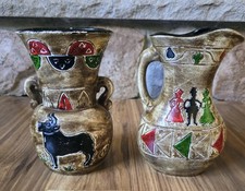Vtg Southwestern Native American Style Pottery Vase/Pitcher Hand-Painted Decor picture