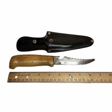 VTG Outdoor Camping Knife Serrated Zigzag Curved Blade Hook Split Tip 8 1/2” picture