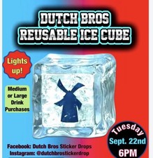Lot Of 2 Dutch Bros Light Up Reusable Ice Cube September 22 2026  Asstd Colors picture