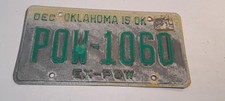VINTAGE OKLAHOMA EX-POW TRUK AUTO LICENSE TAG PLATE POW-1060 picture