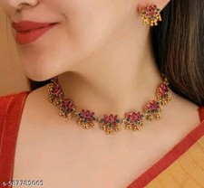 Lotus Blossom Necklace Set with Earrings Lotus floral motifs with enamels picture
