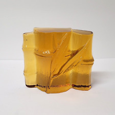 Vintage MCM Blenko Bamboo Amber Glass Bookend - Single Only picture