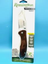 Remington 40001C Heritage Linerlock Knife Wooden Handles Lifetime Warranty picture