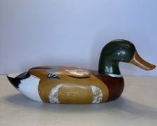 SOLID WOOD PAINTED DUCK DECOY picture