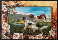 1880s Trade Card MAGIC YEAST CAKES E.W. Gillett Chicago (Large) Hunting Dogs picture