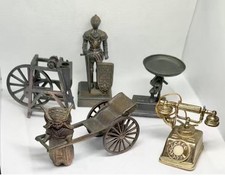 Mixed Lot Miniature Metal Figurines & Models Knight Telephone Scale Rickshaw HK picture