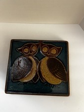 Vintage Søholm Denmark Owl Wall Plaque 3741 Danish Modern MCM Pottery 10” picture