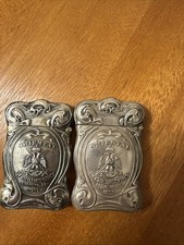 1909 Oriental Consistory Masonic Match Safes Pair 32° Scottish Rite Silverplate picture