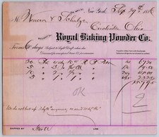 ANTIQUE LETTERHEAD ROYAL BAKING POWDER CO 1886 CIRCLEVILLE OHIO NEW YORK picture
