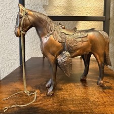 Vintage Grand Canyon National Park Souvenir Horse Figurine Metal Saddle Chain picture