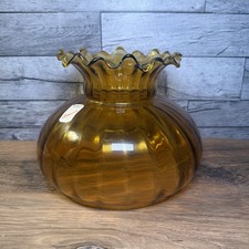 Vintage Westmoreland Amber Glass Beaumont Hurricane Lamp Shade 6.5” Fitter Rim picture