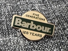 ORIGINAL BARBOUR ENAMEL ANNIVERSARY PIN BADGE - FIVE GENERATIONS - 125 YEARS picture