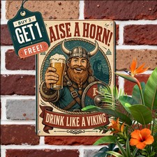 Skol Viking Beer Lager Nordic Traditional Brewery Bar Pub Metal Tin Sign Plaque picture