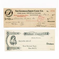 2 Different Old USA Bank Checks picture