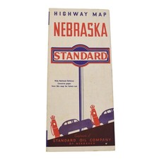 1940 Standard Oil Company of Nebraska Highway Map Great Graphics Art Deco Cover picture