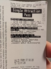 Universal IOA + STUDIOS Single Ride Express Pass Exp 12/1/2026 Qty 7 available picture