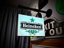 Heineken Hanging LED Light Box | Double Sided Pub Bar Sign | Man Cave picture
