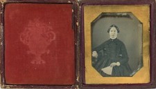 Portrait of a Young Woman Holding Fan (1/6 Plate Daguerreotype - Full Case) picture