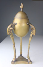 Vintage Solid Brass Figural Rams Head Urn/ Style Stand Nora Fenton Designs  picture