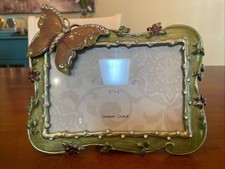 Collette Et Cie 6“x4“ Genuin Crystal Butterfly Picture Frame Green Jeweled  picture