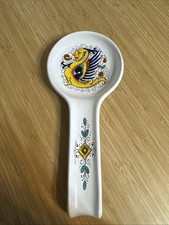 Vintage Ceramica Hova Deruta Made - Italy Large Dragon Spoon Rest Yellow Coolful picture
