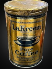 RARE Vintage LA KREEM Pure Coffee 1lb Tin Can Montgomery Mills Jersey City NJ picture