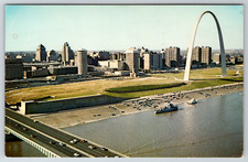 c1960s Poplar St Bridge Aerial Skyline Arch Vintage Postcard picture