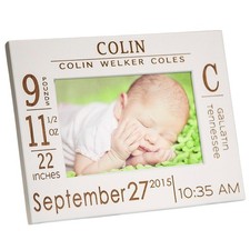 The Gifted Oak Personalized Birth Announcement Picture Frame with Stats picture