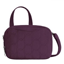 Travelon Anti-Theft Runways Double Compartment Crossbody, Plum picture