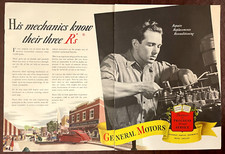 1941 GENERAL MOTORS Vintage 2-Page Print Ad Car Mechanic Buick Pontiac Cadillac picture
