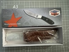VALLEY FORGE CUTLERY 'VFD-60BH' Black Horn Handle Fixed Blade Damascus Knife NIB picture
