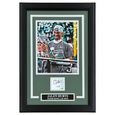 Jalen Hurts Autographed Philadelphia Eagles SB LIX MVP Signature Series Frame - picture