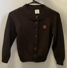 Vintage Brownie Girl Scout items: jumper, cardigan sweater & locket on chain picture