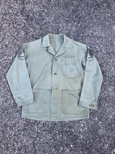 Vintage 40s USMC HBT Field Jacket P-41 WWII Stencil picture