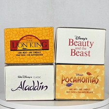 Vtg 90s Disney Pocahontas-Aladdin-The Lion King Beauty and the Beast-4 Mugs/Box picture