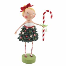 Lori Mitchell Sweet Noelle Girl Bowtie Hair Christmas Figurine Folk Art Figure picture