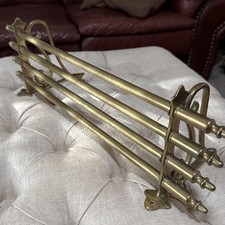 Antique/Vintage Brass Rail Road Train Hat Luggage Rack Shelf  19 7/8” Pullman picture
