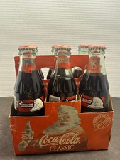1993 Coca Cola Christmas Santa commemorative bottles full sealed 6 pack picture