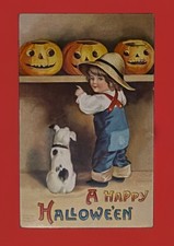 Vintage 1911 Halloween Postcard Clapsaddle Farmer Dog JOLs  picture